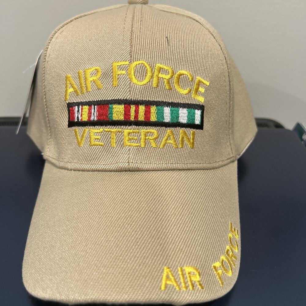 Air Force VETERAN Adjustable HAT U.S MILITARY NWT Tan